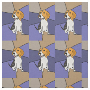 Lustiger Beagle-Hundeabstraktes Kunst-Gewebe Stoff