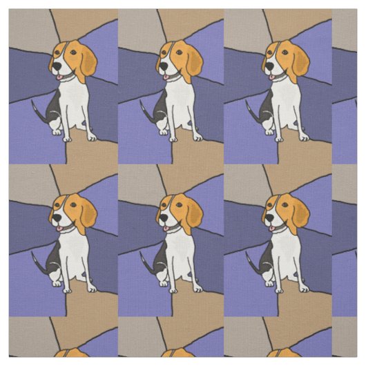 Lustiger Beagle-Hundeabstraktes Kunst-Gewebe Stoff (Muster)