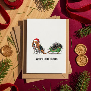 Lustiger Beagle-Hundeschlitten Weihnachten