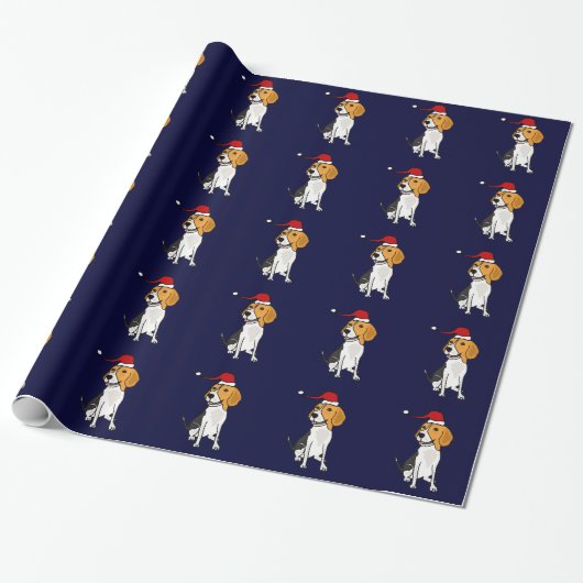 Lustiger Beagle-Hundetragendes Geschenkpapier (Ungerollt)