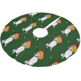 Lustiger Beagle im Polyester Weihnachtsbaumdecke