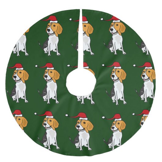 Lustiger Beagle im Polyester Weihnachtsbaumdecke (Vorderseite)