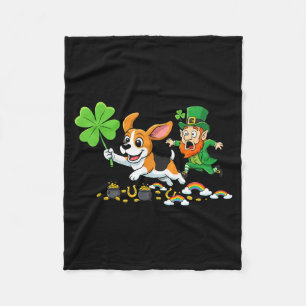 Lustiger Beagle-Klee St. Patricks Tag Damen Herren Fleecedecke