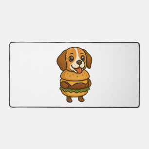 Lustiger Beagle mit Burger Lustige mythische Kreat Schreibtischunterlage