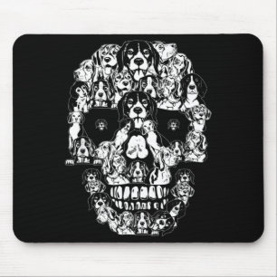 Lustiger Beagle-Schädel-Hund-Skelett-Halloween Mousepad