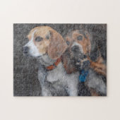 Lustiger Beagle-schmutzige Sturm-Tür Puzzle (Horizontal)