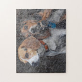 Lustiger Beagle-schmutzige Sturm-Tür Puzzle (Vertikal)
