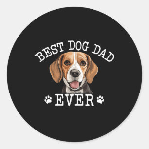 Lustiger Beagle-Vater Vatertag Vintage Ever Hundel Runder Aufkleber