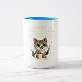 Lustiger Becher, Kaffee ist für Ihren Schutz. Zweifarbige Tasse