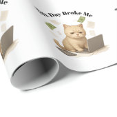 Lustiger Beiger Minimaler Gestresster Katze Steuer Geschenkpapier (Rolleneckpunkt)