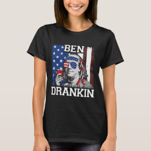 Lustiger Ben trinkt am 4. Juli USA-Flagge Männer t T-Shirt