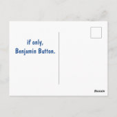 Lustiger Benjamin Button Reverse Aging Geburtstag Postkarte (Rückseite)