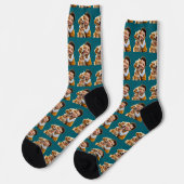 Lustiger benutzerdefinierter Gesichtsschnitt-Hunde Socken (Linkes Detail)