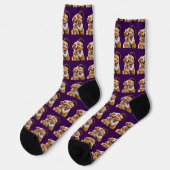 Lustiger benutzerdefinierter Gesichtsschnitt-Hunde Socken (Linkes Detail)