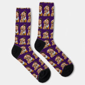 Lustiger benutzerdefinierter Gesichtsschnitt-Hunde Socken (Rechts)