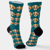 Lustiger benutzerdefinierter Gesichtsschnitt-Hunde Socken (Gewinkelt)