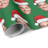 Lustiger benutzerdefinierter Gesichtsurlaub Gesche Geschenkpapier (Rolleneckpunkt)