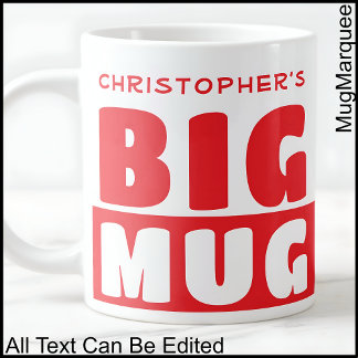 Lustiger benutzerdefinierter Name Text Zweifarbig Jumbo-Tasse