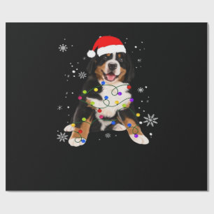 Lustiger Berner Sennenhund leuchtet Weihnachten Ma Geschenkpapier