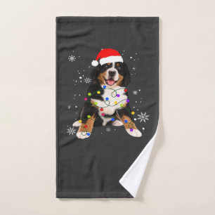 Lustiger Berner Sennenhund leuchtet Weihnachten Ma Handtuch