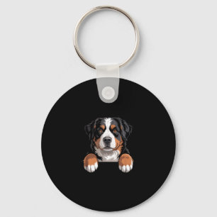 Lustiger Berner Sennenhund schaut hervor Tüte Bern Schlüsselanhänger
