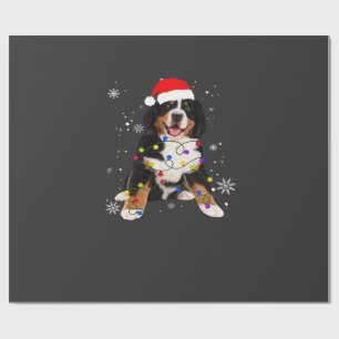 Lustiger Berner Sennenhund zündet Weihnachts-Match Geschenkpapier