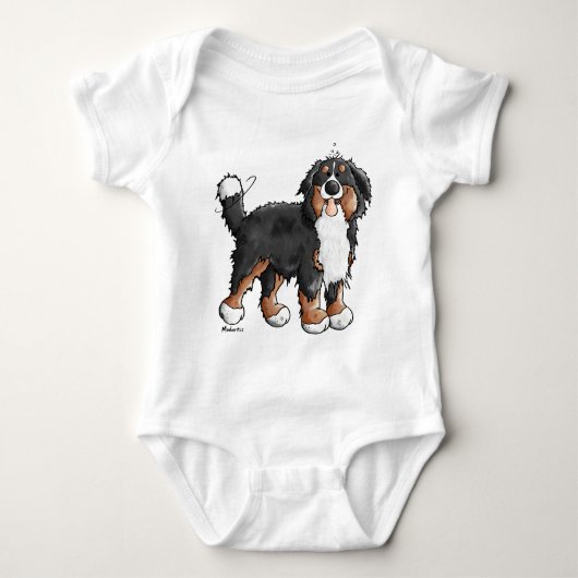 Lustiger Bernese GebirgshundeCartoon Baby Strampler (Vorderseite)