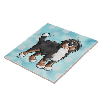 Lustiger Bernese GebirgshundeCartoon Fliese