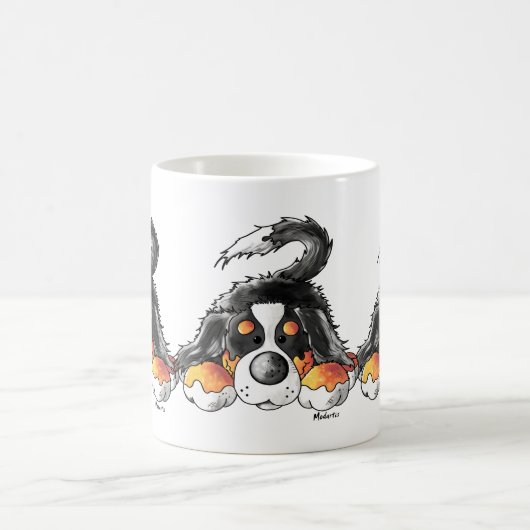 Lustiger Bernese GebirgshundeCartoon Kaffeetasse (Mittel)