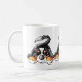 Lustiger Bernese GebirgshundeCartoon Kaffeetasse (Links)