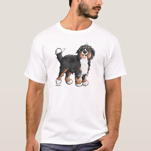 Lustiger Bernese GebirgshundeCartoon T-Shirt (Vorderseite)