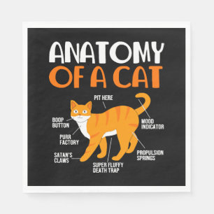 Lustiger Besitzer einer Tabby-Katze Anatomie einer Serviette