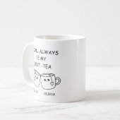 Lustiger bester Freund, personalisiertes Geschenk Kaffeetasse (Vorderseite Links)