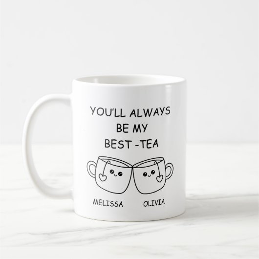 Lustiger bester Freund, personalisiertes Geschenk Kaffeetasse (Links)