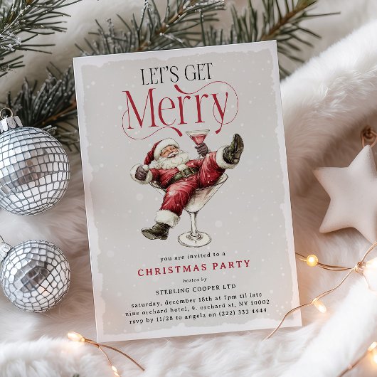 Lustiger Betrunkener Weihnachtsmann 'Lasst uns frö Einladung