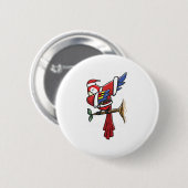 Lustiger betupfender Papagei für Button (Vorne & Hinten)