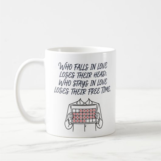 Lustiger Beziehungs-Kalender & Zeit Illustration Kaffeetasse (Links)