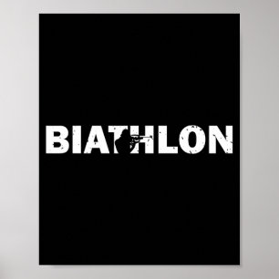 Lustiger Biathlon-Biathlet schießt Skilanglauf Zie Poster