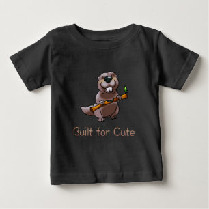 Lustiger Biber-Cartoon – Gebaut für Niedlichkeit Baby T-shirt