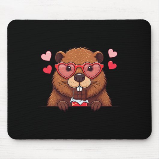 Lustiger Biber Herz Schokolade Valentinstag Damen  Mousepad (Vorne)