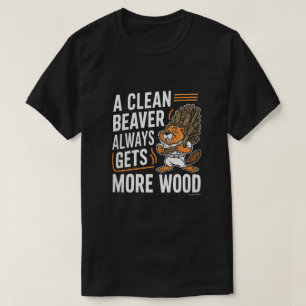 Lustiger Biber-Holz-Wortwitz Vintage-Kunst T-Shirt