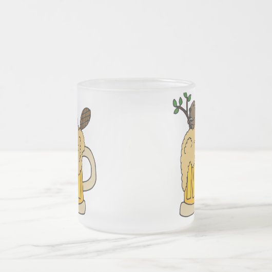 Lustiger Biber in der Bier-Tasse Mattglastasse (Mittel)