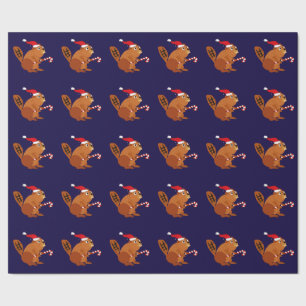 Lustiger Biber in der Geschenkpapier