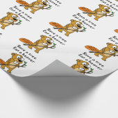 Lustiger Biber mit Baum-Cartoon Geschenkpapier (Ecke)