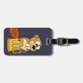 Lustiger Biber-trinkendes Bier Gepäckanhänger (Vorderseite horizontal)