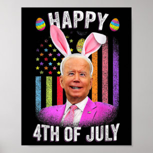 Lustiger Biden Froher 4. Juli Verwirrter Ostersonn Poster