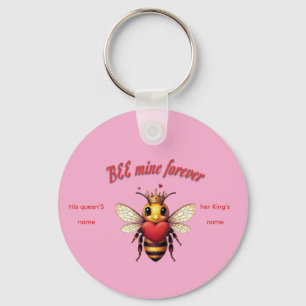 Lustiger Bienen-Wortspiel-Valentinstag  Schlüsselanhänger