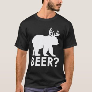 Lustiger Bier Bär Hirsch Jagd Wanderer Jäger Camp T-Shirt