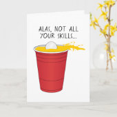 Lustiger Bier Pong Abschluss Karte (Gelbe Blume)