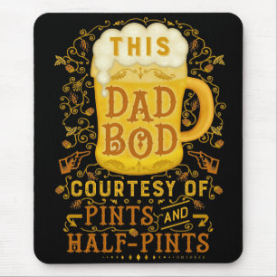 Lustiger Bier-Väter-Vater-Body-Humorvolles-Antik-T Mousepad